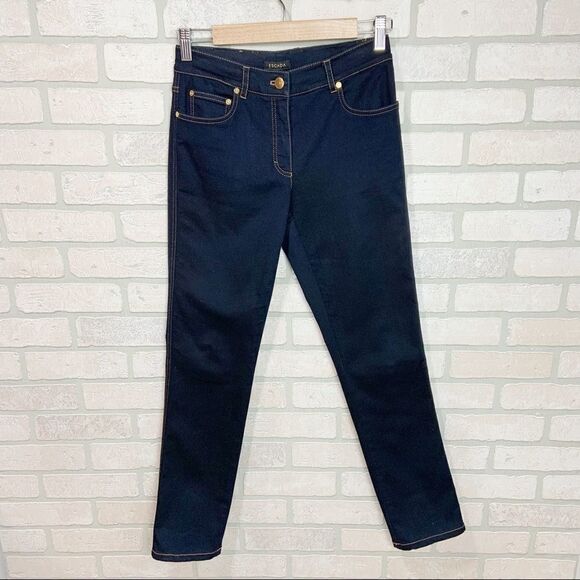 Escada Hi-Rise Dark Denim Stretch Jean Sz 36 T10 - Picture 2 of 9